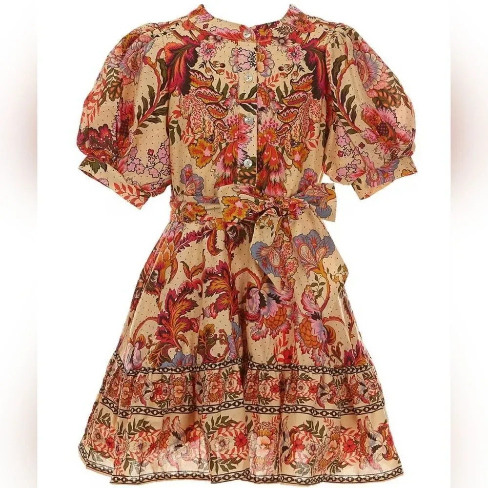 Girls Fall Autumn Colors Print Dress Size 8